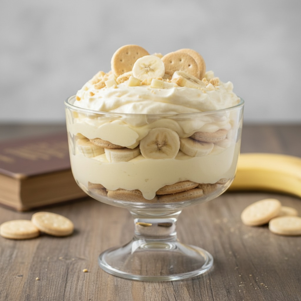 The Ultimate Banana Pudding with a creamy vanilla layer and fresh bananas