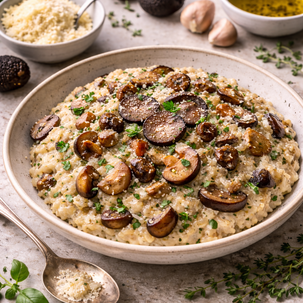 Creamy Mushroom Risotto with fresh herbs